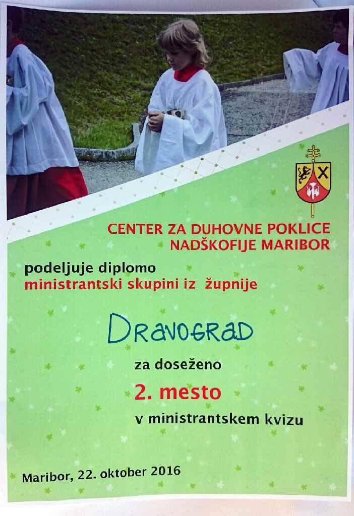 Ministrantski kviz 2016- Dravograd DRUGI